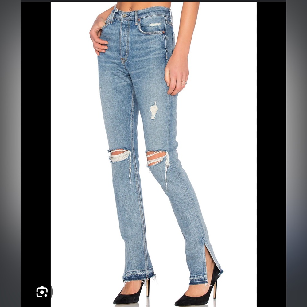 GRLFRND NATALIA Blue Distressed Jeans